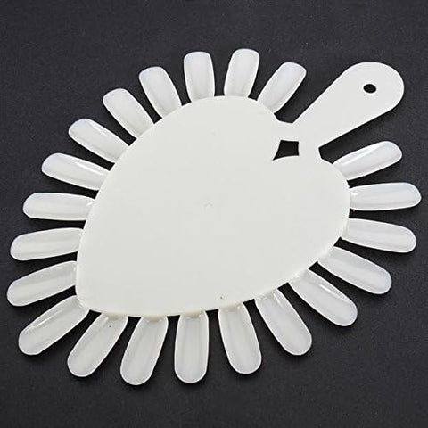Heart Shaped Sample False Nail Art Display Practice Wheel 21 Tips