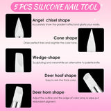 Silicone Brush Nail Tool & Dotting Tool Nail for Nail Art - 5pcs