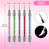 Silicone Brush Nail Tool & Dotting Tool Nail for Nail Art - 5pcs