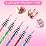 Silicone Brush Nail Tool & Dotting Tool Nail for Nail Art - 5pcs