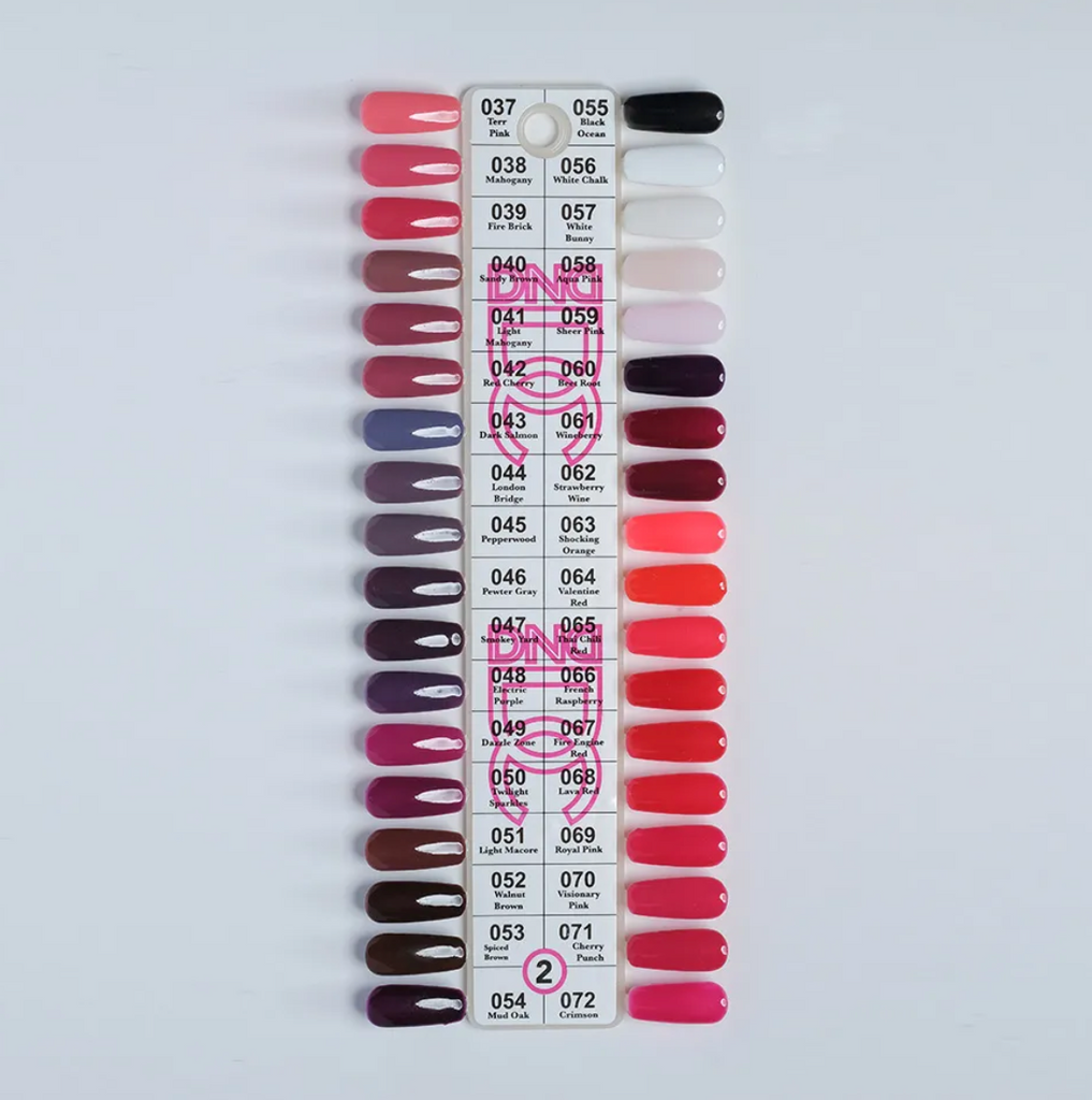 DND DC Colour Sample Chart 289 Colours JB Nail Supply