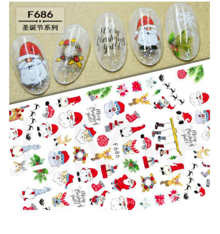 HIGH QUALITY Nail Sticker Xmas F686