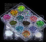 Nail Glitter Powders Flashing Crystal Diamond Sequins Series Multicolour Suit Fine Shinning Mixed Package Summer 12 jar/box